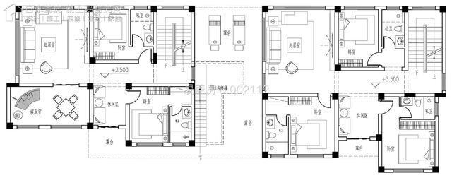 浙江杭州三层新中式联排别墅|平面图|露台|庭院_网易