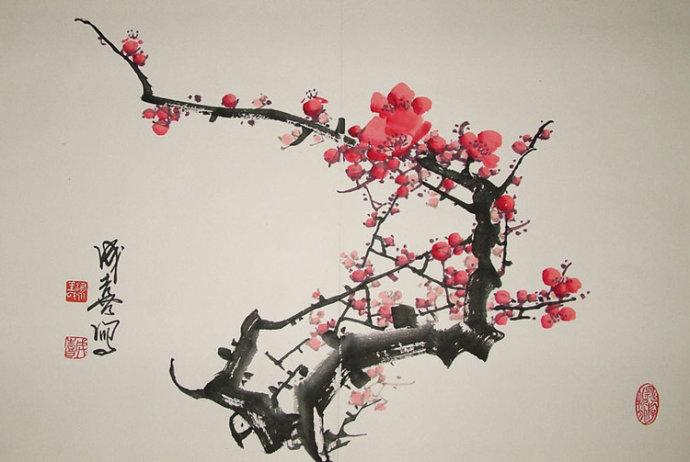 梅花图画构图参考