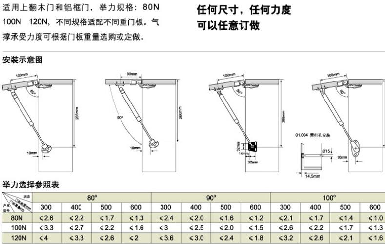 供应铝框门液压支撑 木门气撑 锌合金液压杆 支撑杆