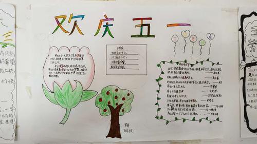 闫邢小学举办"庆五一手抄报展"活动