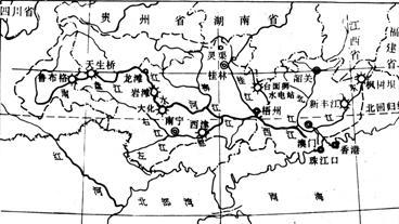 数据来源:中国统计年鉴(2004年—2010年) 材料二:我国珠江水系图