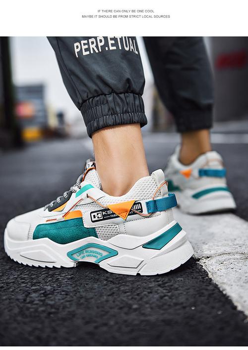 潮男穿搭系带男鞋撞色拼接老爹鞋欧美街拍男士休闲
