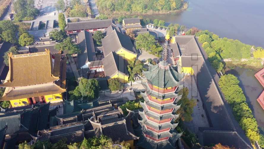 镇江金山寺航拍_3840x2160_高清视频素材下载(编号:)