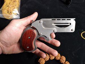 八连发不锈钢金属皮筋枪成人儿童户外玩具左轮火柴小灵蛇皮筋枪