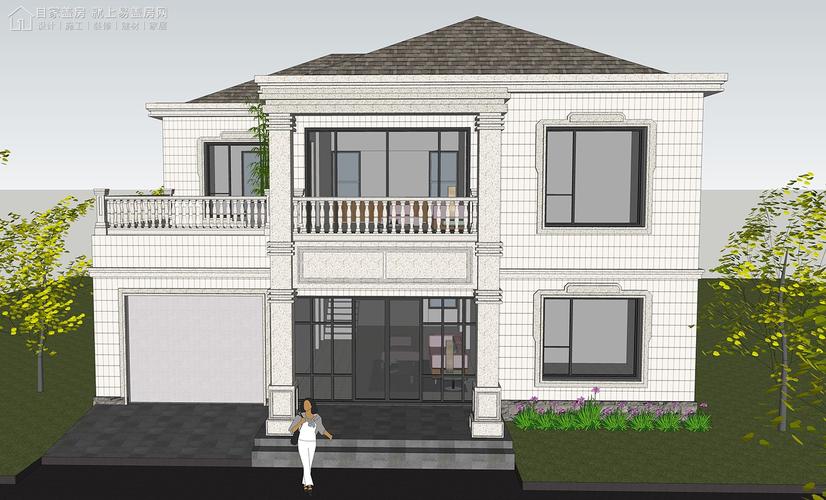 占地13x10二层带露台车库自建别墅设计全套施工图