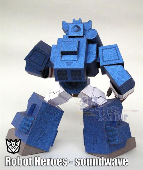 &nbsp; 变形金刚-sd迷你-爵士or声波-二合一-3d纸模型图纸 图纸难度