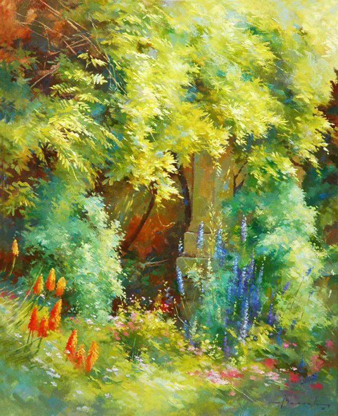 阳光之影,静谧之美~比利时画家约翰笔下的秘密花园