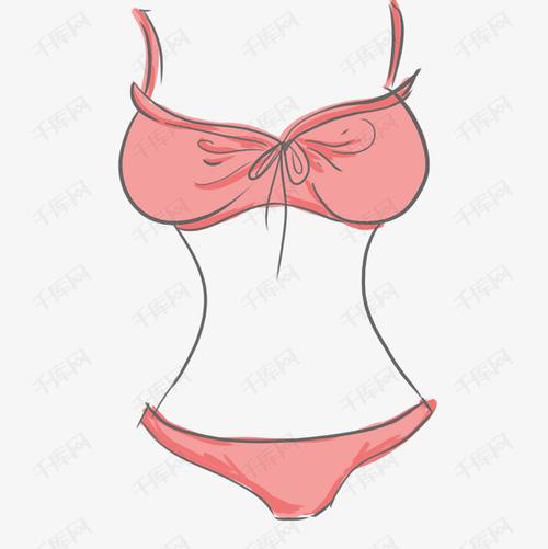 手绘粉色内衣比基尼