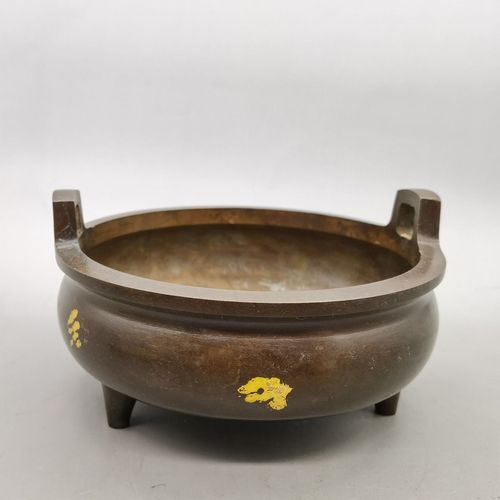 古董古玩批发仿古纯铜加厚紫铜点金香炉香薰炉居家乡下收藏老物件