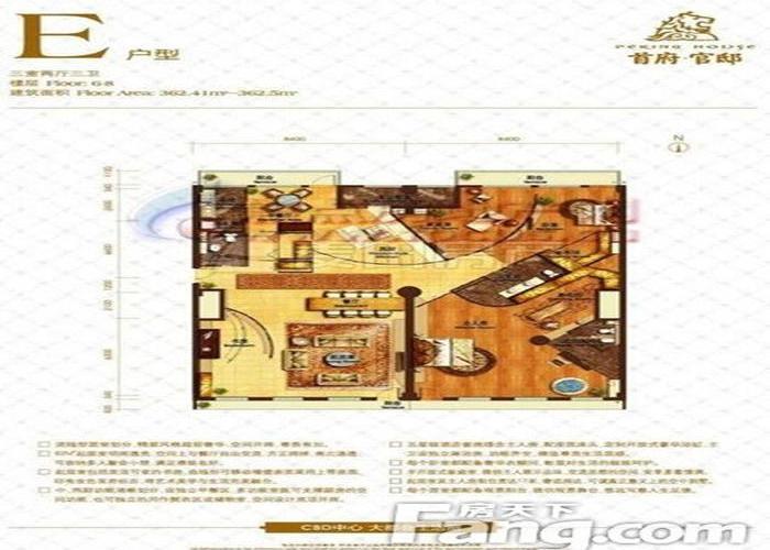 北京3室2厅2卫353㎡-复地首府户型图-买房大师