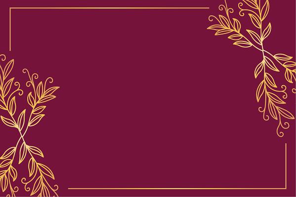 红色复古花纹金色边框邀请函贺卡背景