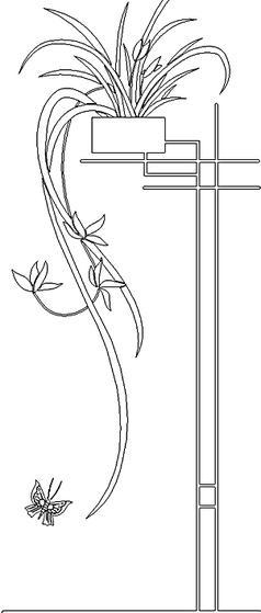 超长的吊兰简笔画