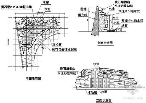 假山施工详图-园林景观节点详图-筑龙园林景观论坛