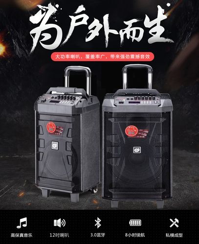 麦力 唱霸系列 移动电瓶音响 广场舞大功率音箱 户外唱歌 双话筒