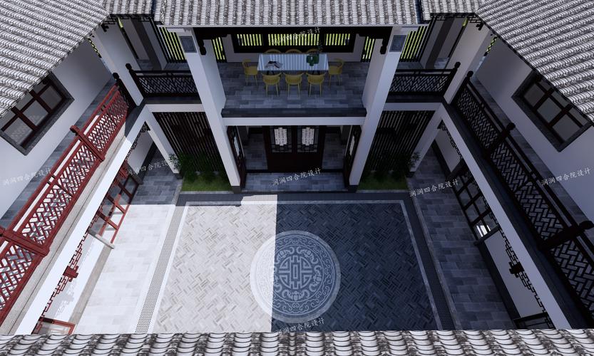 梅州客家三层现代中式四合院的四水归堂天井——润润四合院设计