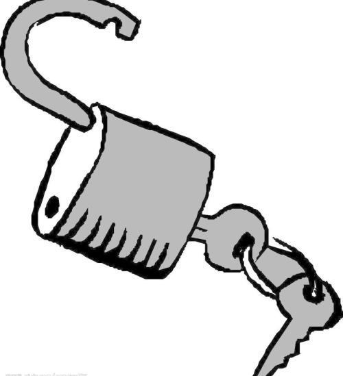 锁子和钥匙的简笔画