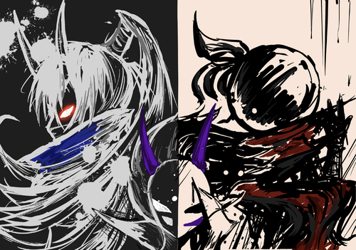 心血来潮摸了个鱼,隼白的样子参考极忍礼包的头像.