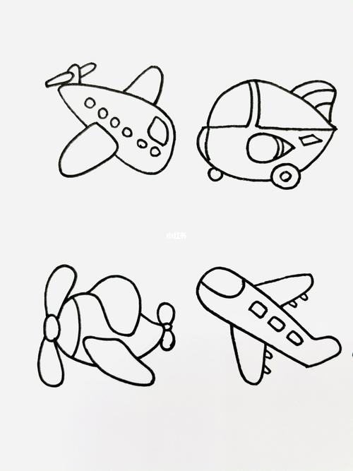 【简笔画】飞机7615_简笔画_手帐_插画_寒假去哪玩_绘画