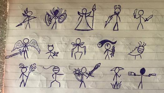 灵魂画师现身玩家实力手绘全英雄火柴人