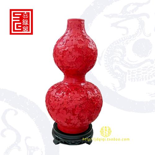 热卖扬州漆器剔红雕漆牡丹花圆盘摆件铜胎手工大漆精雕高档收藏工艺品