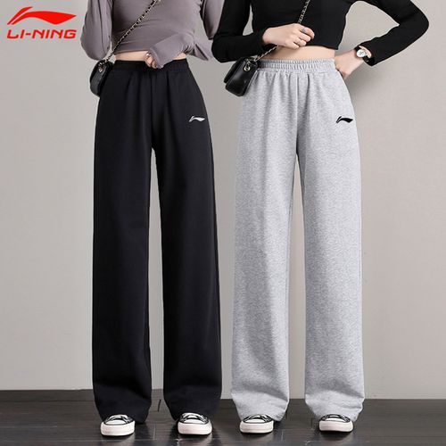 李宁运动裤女卫裤2021秋季轻薄透气直筒大码宽松休闲百搭阔腿长裤