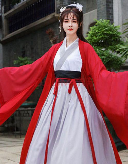 津谨岸清平调魏晋风交领大袖襦裙古装汉服舞蹈摄影个人写真班服长裙