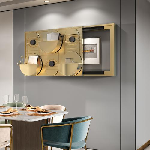 电表箱简约金属装饰画收纳盒层架北欧轻奢电闸盒置物架配电箱遮挡