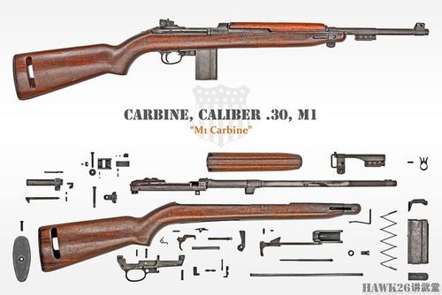 图说:m1卡宾枪 二战美国产量最大的枪械 世界第一种单兵自卫武器