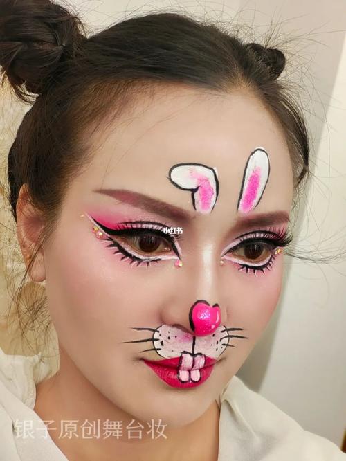 儿童舞台妆动物妆面-兔子妆 台州化妆师_化妆师_台州_兔子_妆容_演出