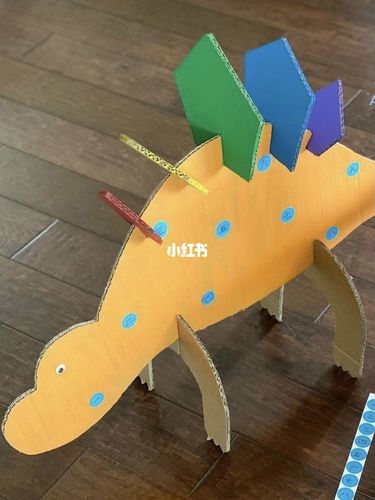 快递纸箱做恐龙手工素材和流程图_恐龙_手工制作_素材