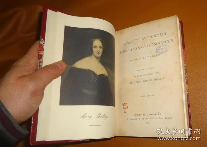 1875年shelleymemorials诗人雪莱回忆录34极品摩洛哥羊皮豪华特装本配