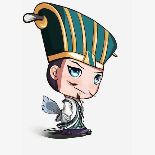 卡通三国古典人物插画诸葛亮免抠