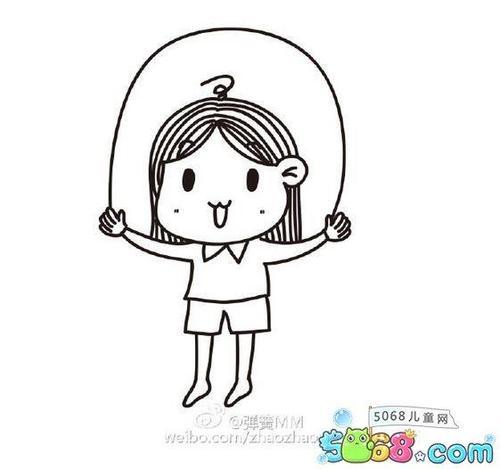 内容有跳绳简笔画小女孩跳绳的画法人物动作简笔画小女孩跳绳简笔画