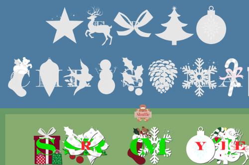 christmas drag & drop puzzle,把圣诞节的各个符号拖放到正确的位置