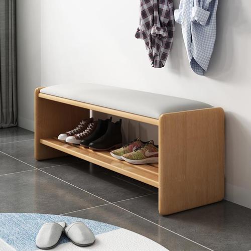 全实木换鞋凳家用口进穿鞋凳可坐式鞋柜凳子新中式长条多功能视频