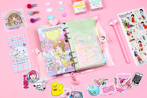 ins少女心手帐本套装独角兽活页手账本