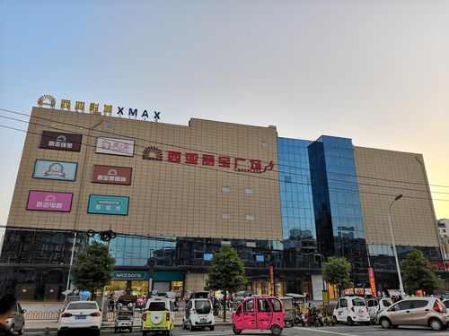 考察组在新蔡县西亚丽宝广场视察外墙涂料