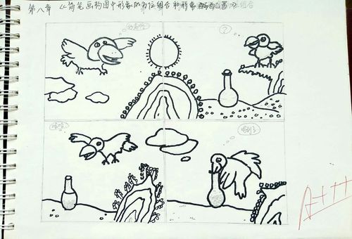 第十六周 第八章《简笔画构图中形象的方位组合和形象配置》