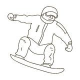 单板雪板带人物简笔画