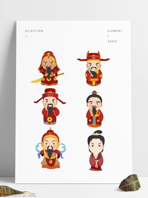 手绘卡通新年财神可商用