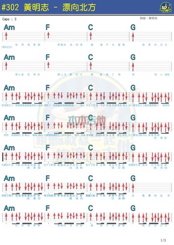 《飘向北方(马叔叔)》吉他谱