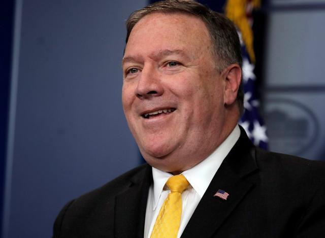 图为美国国务卿蓬佩奥
