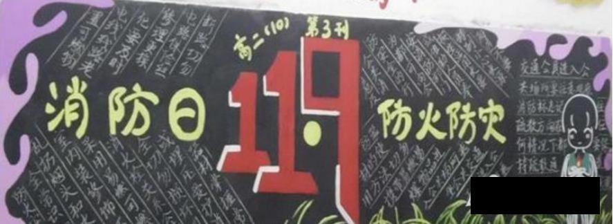 小学2019消防日黑板报简报