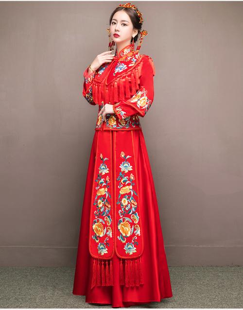 秀禾服新娘礼服中式婚纱凤冠霞帔结婚古装敬酒服2018