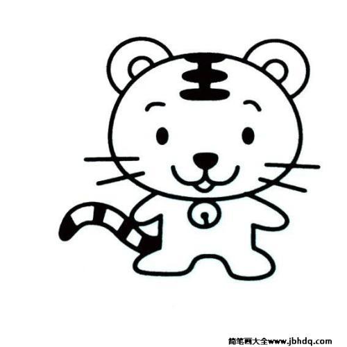 卡通虎头像简笔画