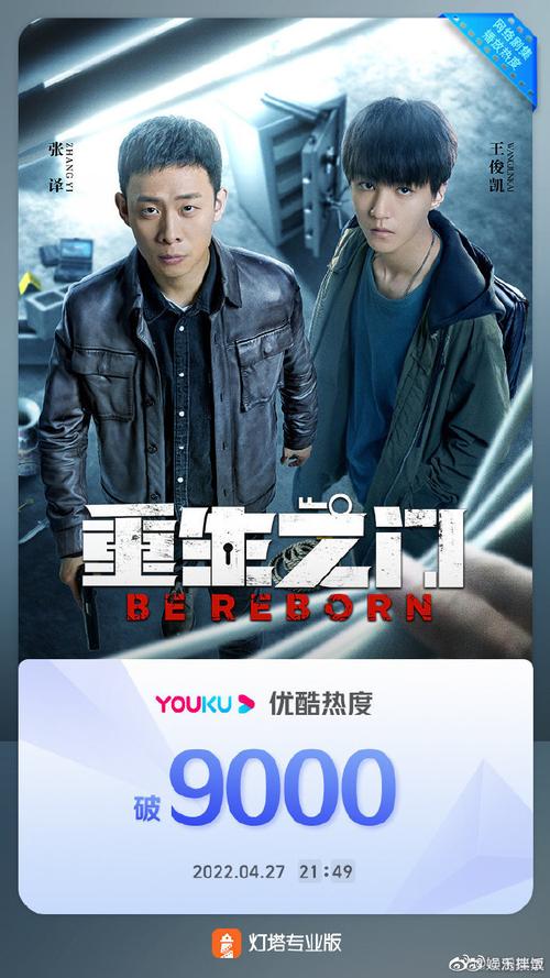 张译王俊凯重生之门首播优酷热度破9000##重生之门首播优酷热度破