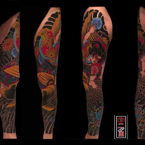 老传统(鬼若丸治鲤)花腿老传_纹身吧社区 - 纹身大咖