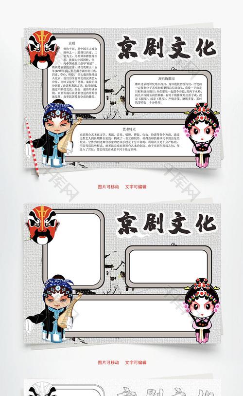 京剧文化梨园word手抄报
