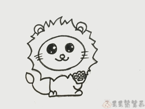 q版狮子简笔画,狮子儿童画画法
