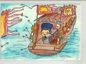 草船借箭手抄报简笔画